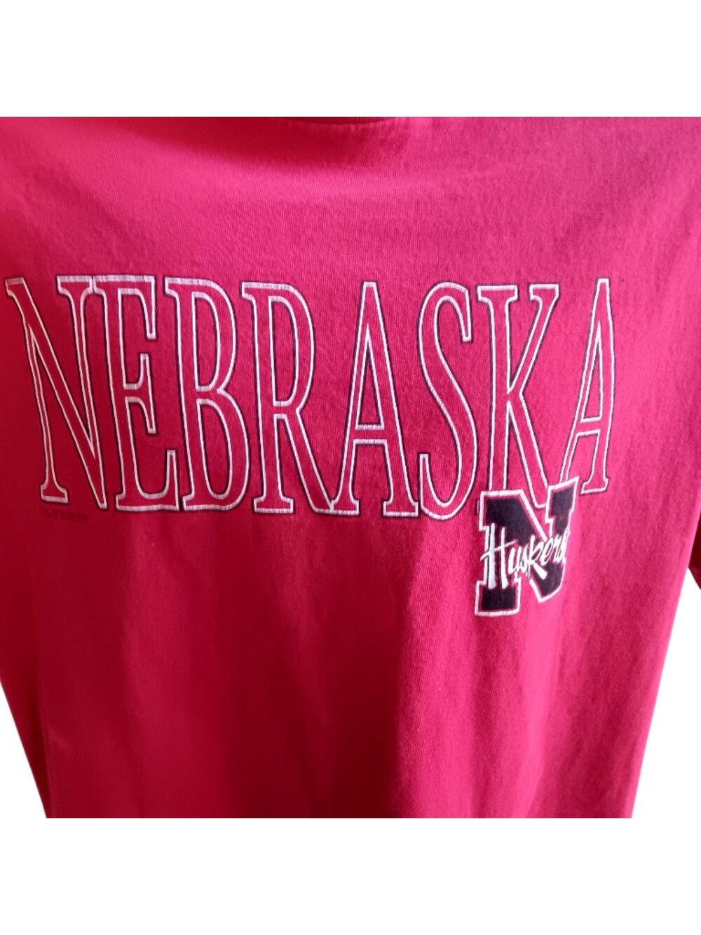 True Vintage T-shirt Large Big Red NEBRASKA HUSKERS single stitch 1990s